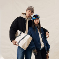 Levi's李维斯25年秋冬同款时尚休闲飞行员牛仔夹克羽绒服 黑色 XL