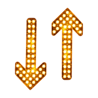 洒水车箭头灯环卫垃圾车工程车转向警示灯车载导向LED箭头指示灯 3000K透明外壳600长24V单只