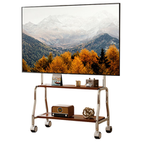 贝石 移动电视支架艺术电视支架落地电视推车适用于索尼海信华为创维等电视通用电视挂架子 【32-75英寸】精选不锈钢/双层置物架