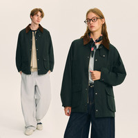 William fox&sons户外科技面料巴恩风英伦户外工装复古拼接外套猎装男女同款风衣潮 绿色 L /50