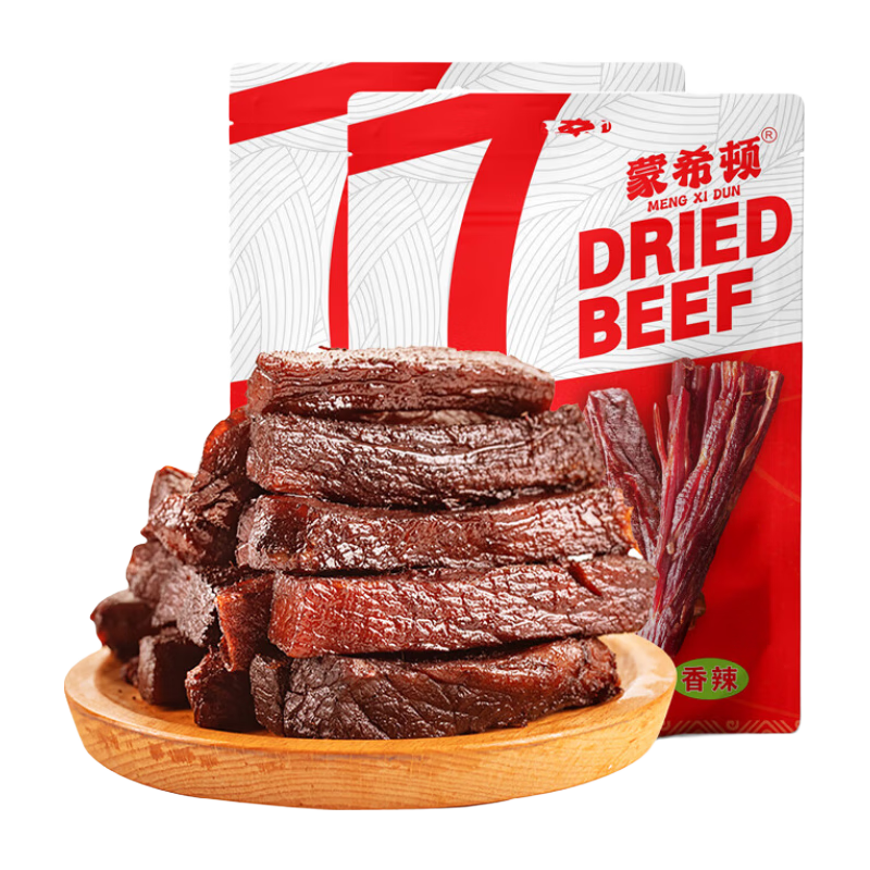 蒙希顿 手撕风干牛肉干内蒙古特产 香辣味 500g