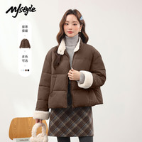 MJ STYLE立领短款棉服女2026冬装新款麦穗绒轻量化防风保暖小个子棉袄外套