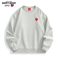 查尔斯桃心 华夫格圆领卫衣男女同款春秋季爱心刺绣百搭长袖打底 黑色+短袖盲盒两件装 L