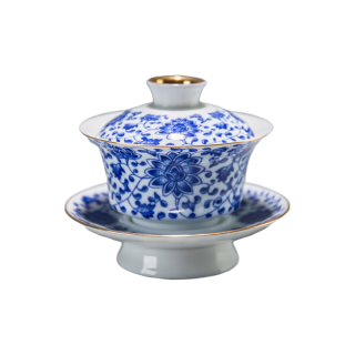 容山堂京韵盖碗茶杯陶瓷大号珐琅彩绘三才青花泡茶碗功夫茶具配件 陶瓷珐琅彩盖碗-缠枝莲花