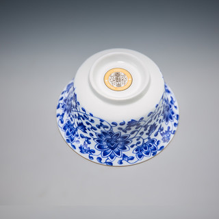 容山堂京韵盖碗茶杯陶瓷大号珐琅彩绘三才青花泡茶碗功夫茶具配件 陶瓷珐琅彩盖碗-缠枝莲花