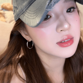 银色圈圈耳环女2025日韩时尚小众设计感几何图案耳钉气质耳饰