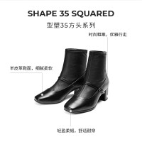 保暖服饰、PLUS会员：ecco 靴子女 时尚潮流百搭女靴羊皮轻奢粗跟短靴女 型塑290973 黑色 37