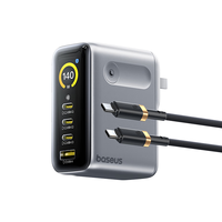 倍思 140W氮化镓充电器套装屏显type-c多口PD快充 银