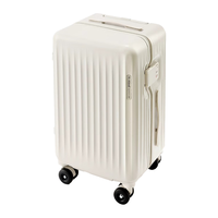 洛克兰2025大容量塑框行李箱女旅行拉杆密码皮箱24寸结实耐用 燕麦白 20寸【可拆卸轮毂礼盒8支装-超强复合框体】