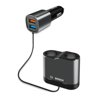BOSCH 博世 PS500车载充电器点烟器电源一拖二三多功能USB快充 12/24V