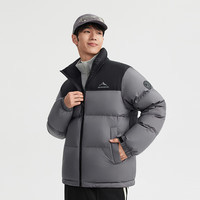 波司登（BOSIDENG）2025年羽绒服男女同款款短款运动立领90绒保暖面包服 霜降灰8K05 4XL 190/108A 体重约170-180斤