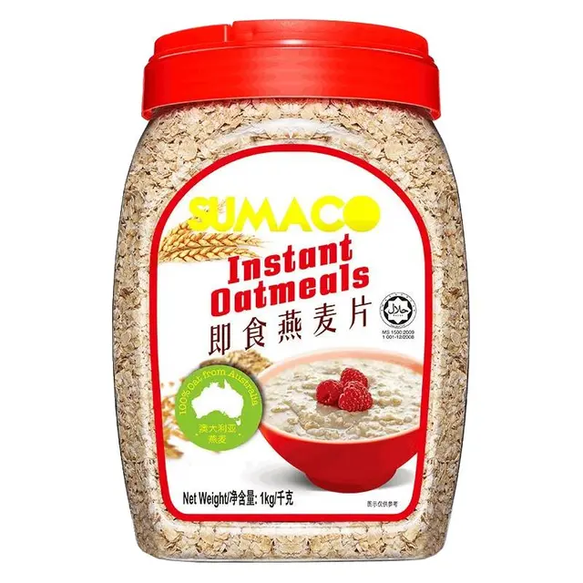 素玛哥即食无蔗糖纯燕麦片1Kg马来西亚早餐免煮冲饮老人营养代餐