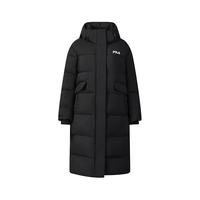 FILA RGB多彩羽绒系列|斐乐官方女装长款羽绒服2025冬季新款休闲外套 正黑色-BK XL 175/92A/XL
