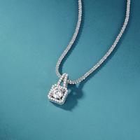 CHOW TAI SENG/周大生 方糖项链纯银S925碎冰冰轻奢首饰经典锁骨链