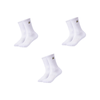 SLAMBLE男长筒袜潮加厚吸汗运动中高筒糖果色大码男袜 白色*3 M（37.5-42）