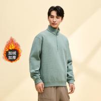 保暖服饰：安踏 加绒加厚 男士半拉链卫衣 152447754