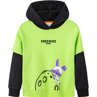 鸿星尔克 潮流假两件男小童连帽套头卫衣耐磨男童上衣长袖卫衣舒适