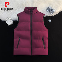 皮尔卡丹（pierre cardin）2025冬季男士马甲外套无袖棉衣保暖棉服背心坎肩男装 酒红色 4XL