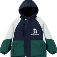 贝贝怡 【石墨烯保暖】冬季棉服男童加绒保暖防风夹棉加厚连帽夹克外套