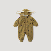 巴厘小猪宝宝羊羔绒夹棉连体衣秋冬加厚保暖棉衣超萌可爱棉袄婴儿冬季棉服 椒盐鸭掌 73cm