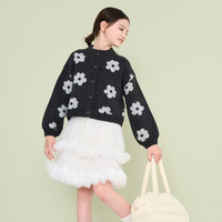 棉叔叔 仅限今日！棉叔叔棉叔叔女童秋冬保暖外套短款时尚提花开衫