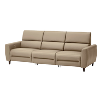 宜家（IKEA） RULLERUM鲁勒鲁姆头层牛皮电动三人沙发客厅座椅 三人沙发配两张电动躺椅米黄色