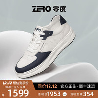 ZERO 零度男鞋简约百搭拼接厚底增高软底弹力日常休闲板鞋 白蓝 42