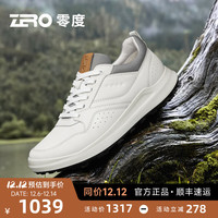 ZERO 零度Zero运动休闲鞋男2025真皮柔软轻质小白鞋日常百搭低帮高尔夫鞋子 白色 42 (260mm)