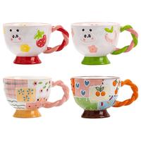 京东京造 马克杯 咖啡水杯子陶瓷办公室早餐杯 麻花把手 红色 460ml 【大容量】陶瓷杯 460ml 红色