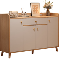 锦需 鞋柜门口入户2025家用室内玄关收纳一体柜靠墙楼道电梯口鞋架 樱桃木+白 140CM四门一抽