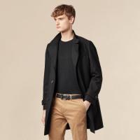 值友专享、保暖服饰：HUGO BOSS 羊毛混纺单排扣质感羊毛毛呢大衣