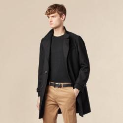 HUGO BOSS 羊毛混纺单排扣质感羊毛毛呢大衣