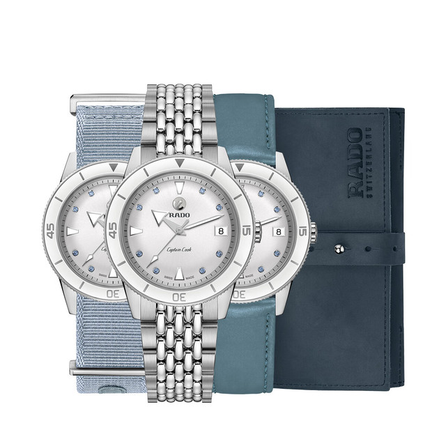 RADO 瑞士手表 库克船长机械女表 3条表带套装