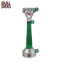 BULLDOG斗牛犬 Bulldog森林绿玻璃款剃须刀刮胡刀 1刀柄1刀头1底座