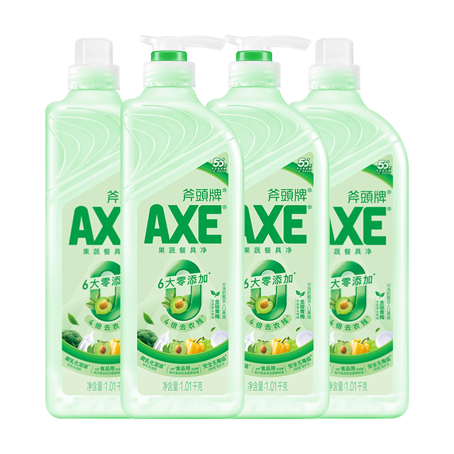 移动端、京东百亿补贴：AXE 金骏青梅果蔬洗洁精 1.01kg*4瓶