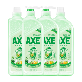 AXE 牌金骏青梅果蔬洗洁精1.01kg*4（2泵+2补）6大零添加