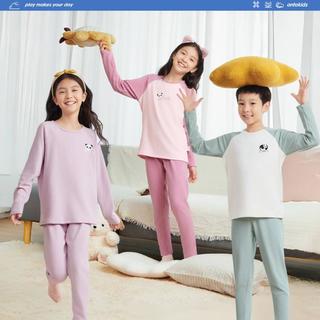 安踏 【德绒超保暖】儿童秋季保暖内衣打底衣加绒儿童睡衣家居服内搭