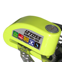 IZTOSS ZTOSS 防水碟刹锁报警器摩托车锁防盗锁自行车碟锁电动车盘刹锁荧光绿
