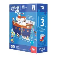 TOI 图益 儿童拼图益智玩具婴幼儿大块进阶拼图男女孩 2阶恐龙交通（适合2-3岁宝宝内含4盒）