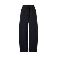 MO&Co. active系列绵羊毛毛呢弯刀裤 炭黑花灰色 M