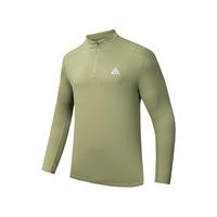 安踏大地之壳丨恒温T速干圆领卫衣男士秋冬季户外速干防晒长袖上衣 【半拉链】浅豆绿-2 L