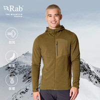 Rab睿坡Ascendor Light秋冬男士保暖外套登山连帽抓绒衣 QFG-58 黑色-BLK M
