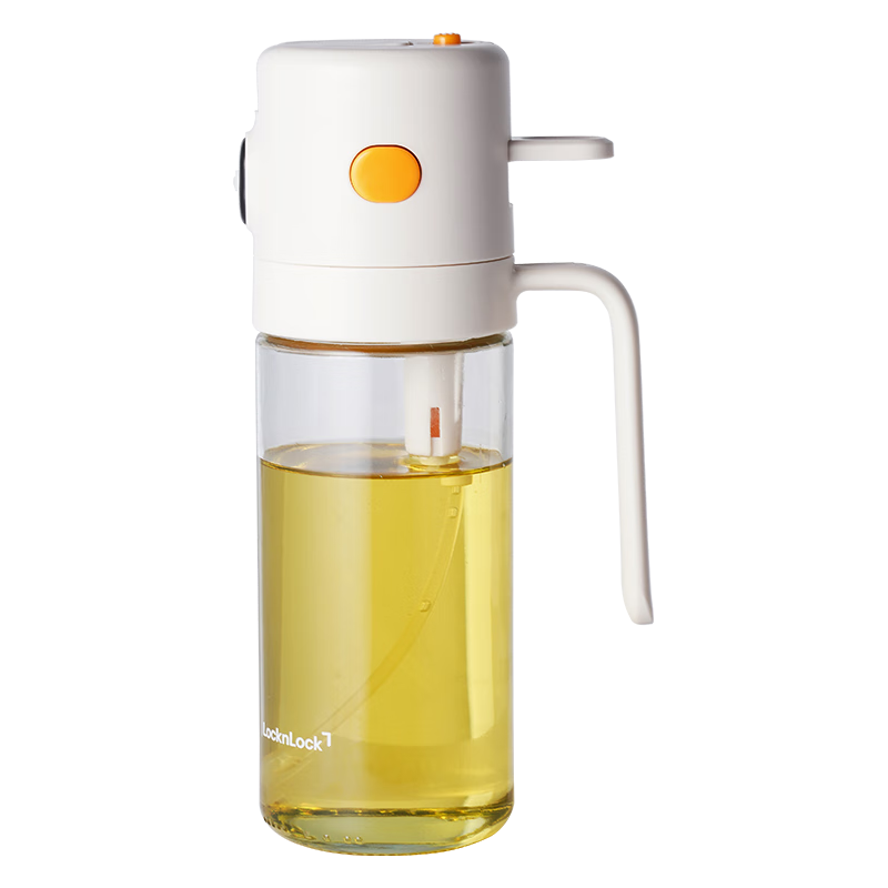 乐扣乐扣（LOCK&LOCK）倒喷两用油壶厨房玻璃醋酱油调料油瓶 550mL奶白色