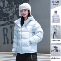 骆驼黑钻5羽绒服女装2025冬季保暖防风连帽面包服羽绒服外套 XXXL