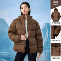 骆驼黑钻5羽绒服女装2025冬季保暖防风连帽面包服羽绒服外套 XXL