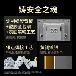 公牛（BULL）开关插座 G57蝶翼超薄系列人体感应地脚灯 G57D123 墨云灰