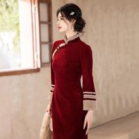 三栖虎 加厚旗袍冬新款保暖日常