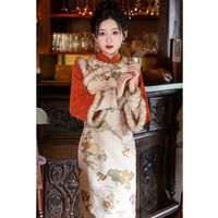 三栖虎 新中式倒大袖新款加绒国风茶服