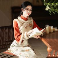 三栖虎 百搭旗袍冬季加绒加厚