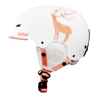 kufun 酷峰 专业滑雪头盔装备男成人儿童单双板女雪盔护具保暖帽滑雪帽套装 月兔-兔年款（无雪镜） M码 (头围55-58cm)